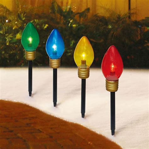 outdoor christmas lawn stakes|yard stake christmas lights.